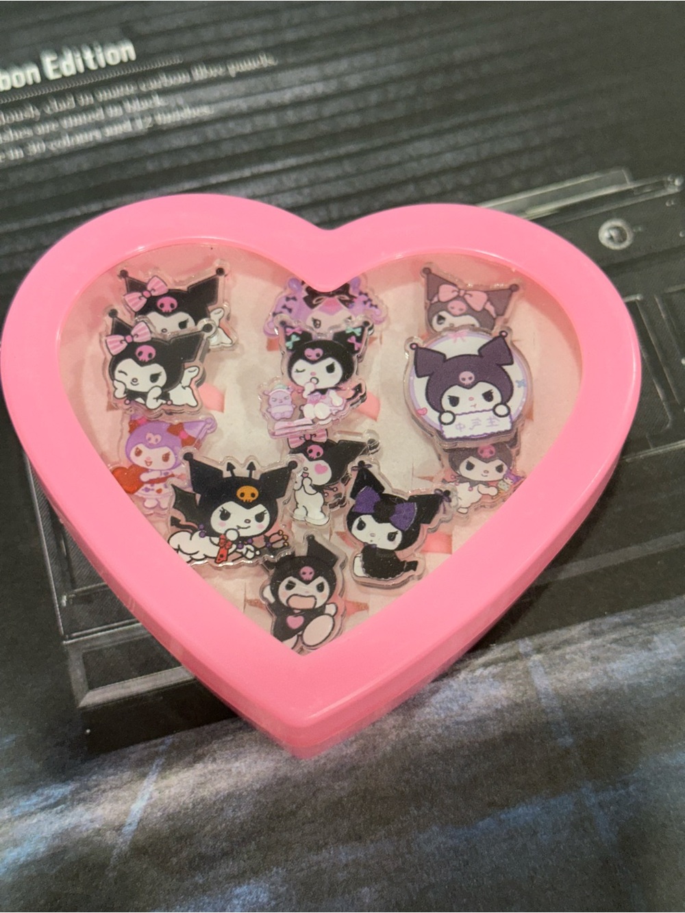 2/$25 Pink Heart Ring Set - Cute kuromi Collectible